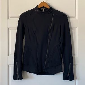 lululemon athletica Black Asymmetric Zip Bomber Jacket